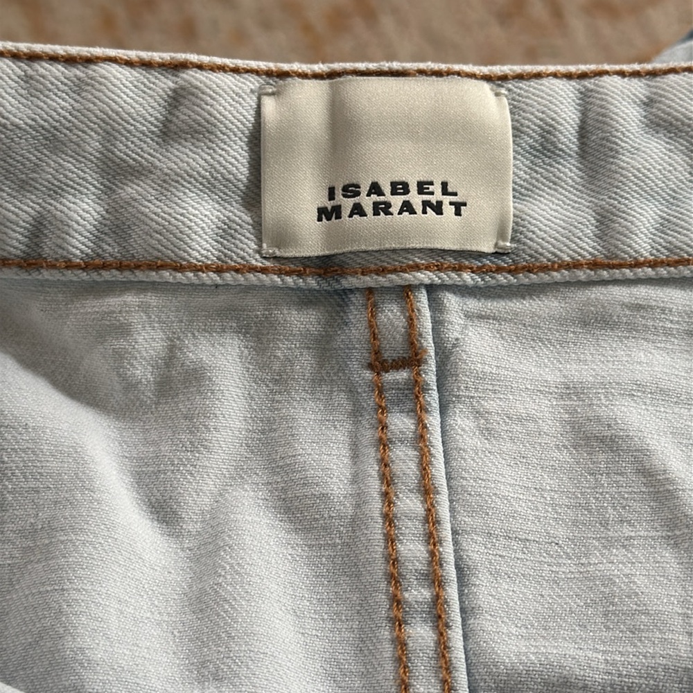Isabel Marant Oreta Denim High Rise 100% Cotton Button Fly Shorts Size 40 (US30) - Picture 4 of 14